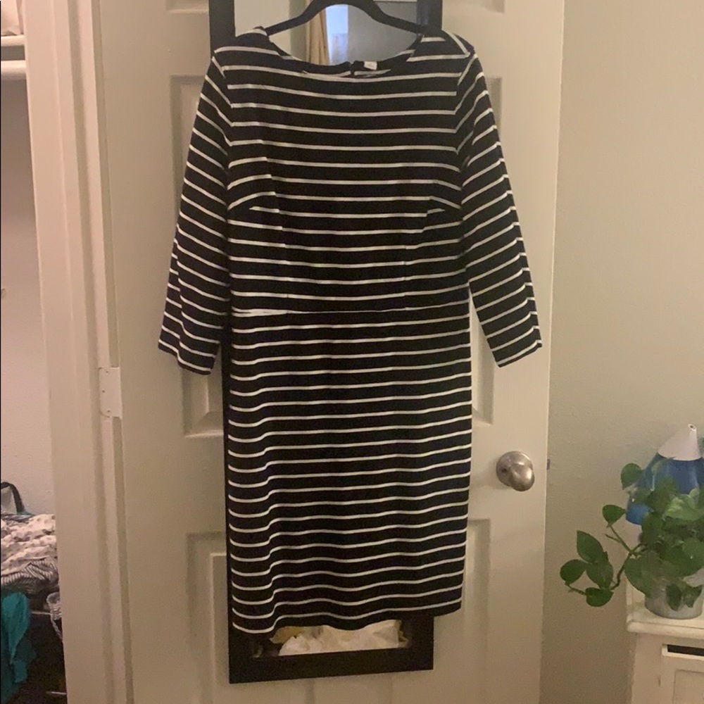 Back and white stripped cocktail dress